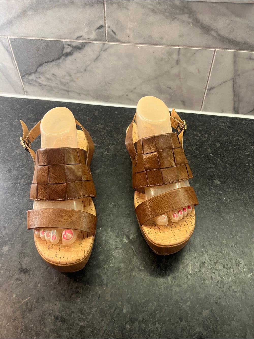 Women’s Brown Leather Platform Sandals - Classic Comfort